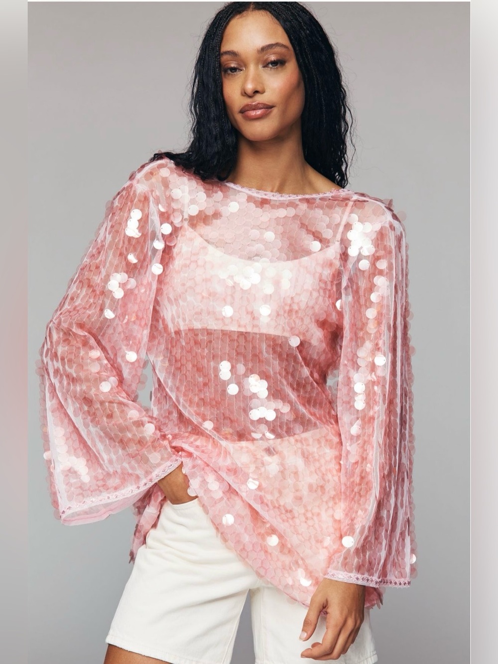 Anthropologie Celandine Sequin Mini Tunic